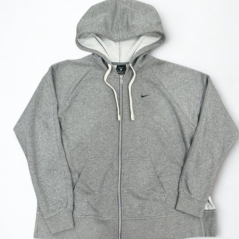 Nike Women’s Gray Split Hem Full Zip Hoodie Sweatshirt Medium - Picture 3 of 14